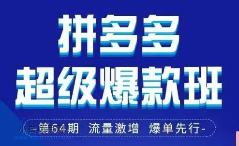 拼多多超级爆款班64期线下课资料3月28-29号pdf和思维导图-小白项目分享网