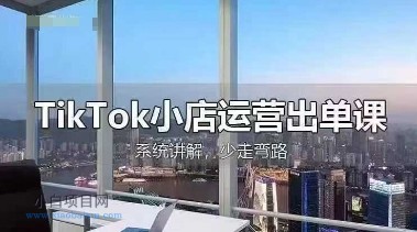 TikTok小店运营出单课，从开店选品、运营出单、发货回款，进行全流程讲解-小白项目分享网