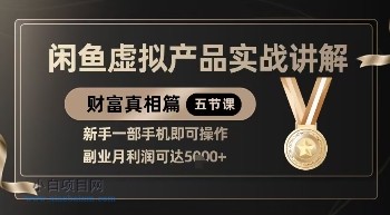 精品！闲鱼虚拟产品实战讲解，新手一部手机即可操作，副业月利润可达5k+-小白项目分享网