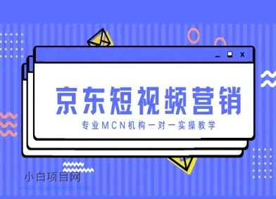京东短视频营销项目，专业MCN机构一对一实操教学-小白项目分享网