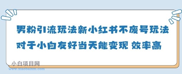 男粉引流玩法(新)，玩法友好做的好当天就能变现-小白项目分享网