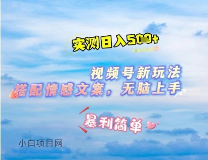 微信视频号最新玩法,表情包搭配情感文案,2分钟一条原创作品,简单好上手,轻松日入几张-小白项目分享网