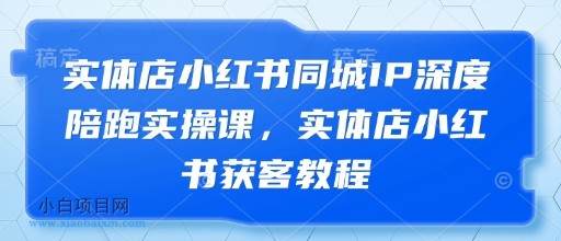 实体店小红书同城IP深度陪跑实操课，实体店小红书获客教程-小白项目分享网