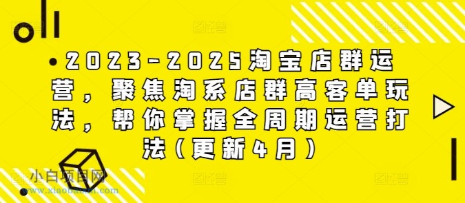 2023-2025淘宝店群运营，聚焦淘系店群高客单玩法，帮你掌握全周期运营打法(更新4月)-小白项目分享网