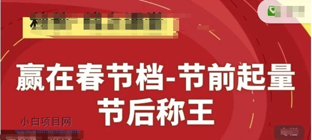 赢在春节档-节前起量，后称王，淘系精品线上系列课-小白项目分享网