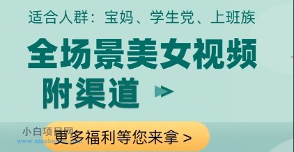 全场景美女视频制作，附渠道，当天变现【揭秘】-小白项目分享网
