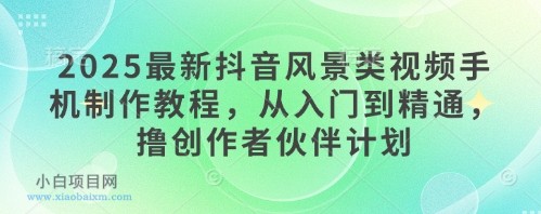 2025最新抖音风景类视频手机制作教程，从入门到精通，撸创作者伙伴计划-小白项目分享网