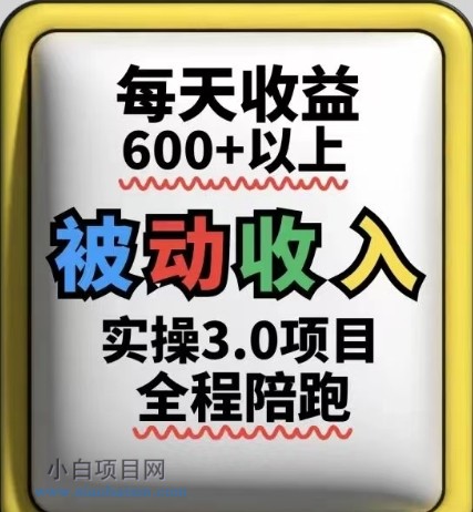 被动收入实操3.0项目，每天收益6张+以上，能长期操作-小白项目分享网