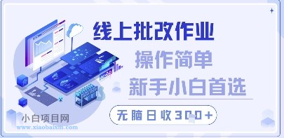 线上批改作业，操作简单新手小白首选，无脑日收300+【揭秘】-小白项目分享网