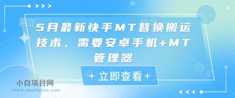 5月最新快手MT替换搬运技术，需要安卓手机+MT管理器-小白项目分享网