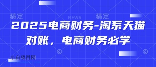 2025电商财务-淘系天猫对账，电商财务必学-小白项目分享网