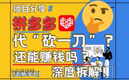 【2025最新】拼多多代坎助力项目深度拆解：还能挣钱吗?全流程玩法-小白项目分享网