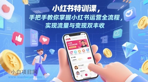 小红书特训课，手把手教你掌握小红书运营全流程，实现流量与变现双丰收-小白项目分享网
