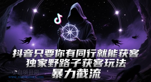 抖音只要你有同行就能获客，独家野路子获客玩法，暴力截流【揭秘】-小白项目分享网