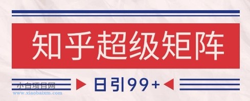 知乎超级矩阵玩法引流高质量精准粉SEO覆盖，日变现1k+【揭秘】-小白项目分享网