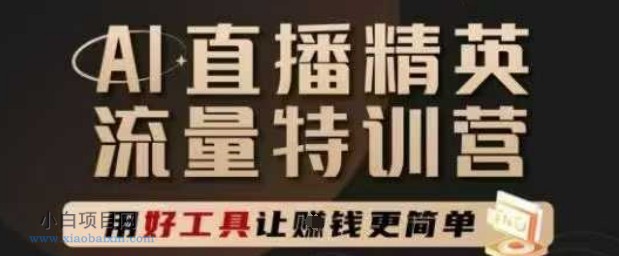 AI直播精英官方特训营，直播底层逻辑和ai实操技巧，用好工具让挣米更简单-小白项目分享网