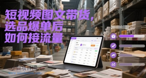 短视频图文带货，选品爆单后如何接流量-小白项目分享网
