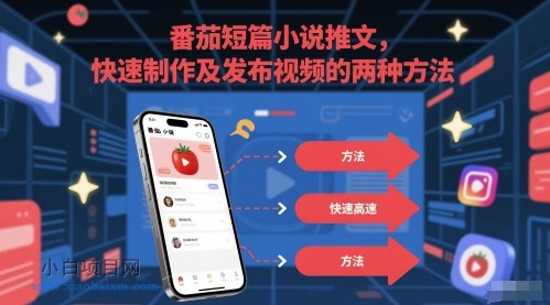 番茄短篇小说推文，快速制作及发布视频的两种方法-小白项目分享网