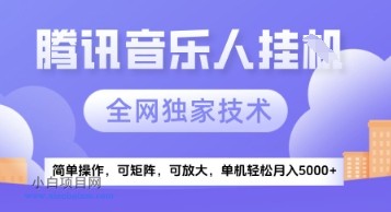 【腾讯音乐挂G】独家技术，项目红利期，可矩阵可放大，稳定月入5k+【揭秘】-小白项目分享网