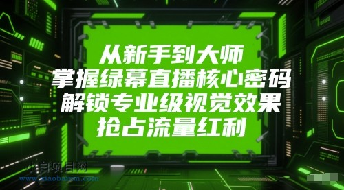 从新手到大师，掌握绿幕直播核心密码，解锁专业级视觉效果，抢占流量红利-小白项目分享网