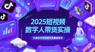 2025短视频数字人带货实操，抖音快手短视频带货最新教学-小白项目分享网