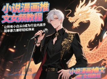 小说漫画推文女频教程，让所有小白从0成为行业内高手，简单暴力兼职轻松挣米-小白项目分享网