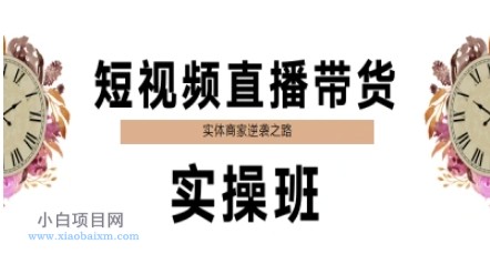 短视频直播带货实操班，实体商家逆袭之路-小白项目分享网