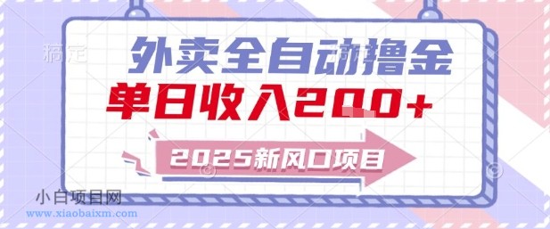 2025新风口外卖全自动撸金，单日收入2张+【揭秘】-小白项目分享网