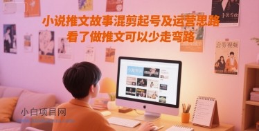 小说推文故事混剪起号及运营思路，看了做推文可以少走弯路-小白项目分享网