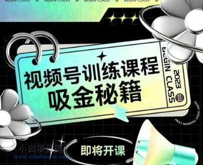 如何做好视频号，视频号训练课程，吸金秘籍-小白项目分享网