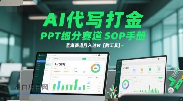 AI代写打金，PPT细分赛道SOP手册，蓝海赛道月入过W【附工具】-小白项目分享网