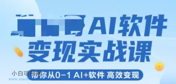 AI软件变现实战课，带你从0-1 Al+软件 高效变现-小白项目分享网