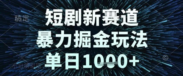 短剧新赛道，暴力掘金玩法，单日1k+【揭秘】-小白项目分享网