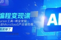 AI编程变现课：掌握Cursor工具+商业变现，一年学会MicroSaaS产品全流程-小白项目分享网