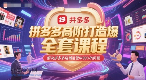 拼多多高阶打造爆款全套课程，解决拼多多店铺运营中99%的问题-小白项目分享网