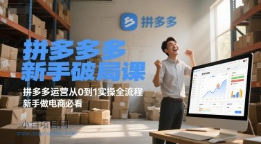 拼多多新手破局课，拼多多运营从0到1实操全流程，新手做电商必看-小白项目分享网