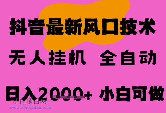 最新抖音无人直播挂G掘金，纯暴力项目，小白可玩，长期稳定，全自动运行日入2k+，可批量操作【揭秘】-小白项目分享网