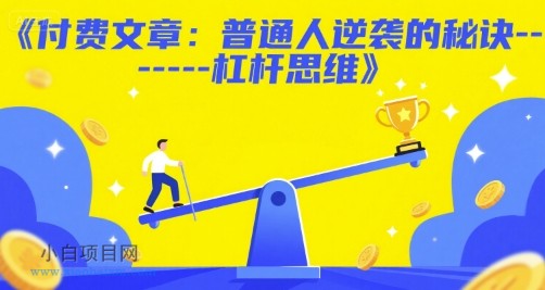 付费文章：普通人逆袭的秘诀——杠杆思维-小白项目分享网