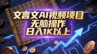 文言文AI视频项目，无脑操作，日入1K以上-小白项目分享网