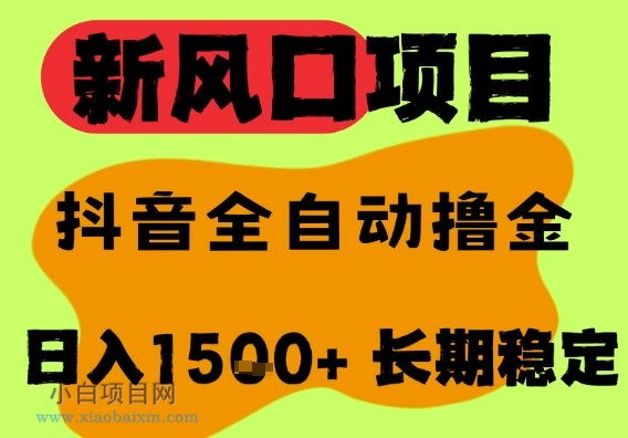 最新风口抖音无人直播掘金，纯暴力项目，无人撸音浪，全自动运行日入1.5k+，可矩阵放大【揭秘】-小白项目分享网