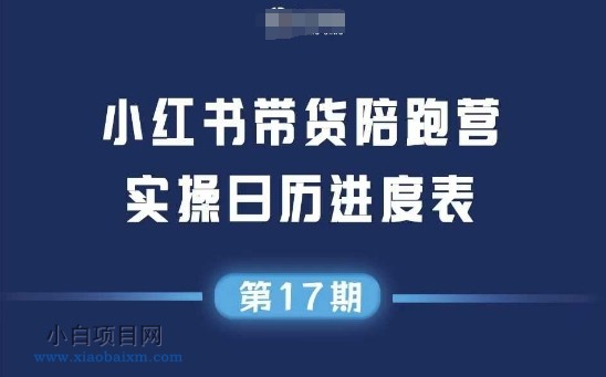 小红书第17期带货陪跑营，不囤货，无不直播，无不投流，通过选品+笔记内容+测品+笔记铺量+矩阵运营打爆款-小白项目分享网