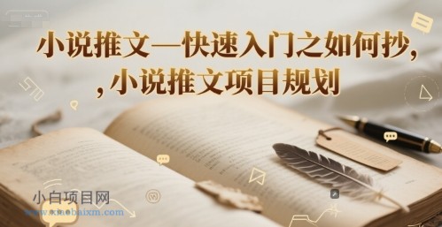 小说推文—快速入门之如何抄 ，小说推文项目规划-小白项目分享网