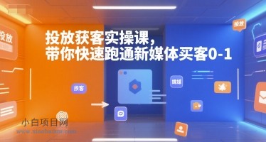投放获客实操课，带你快速跑通新媒体买客0-1-小白项目分享网
