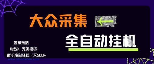 大众采集全自动玩法,新手小白轻松一天5张+,操作简单零成本【揭秘】