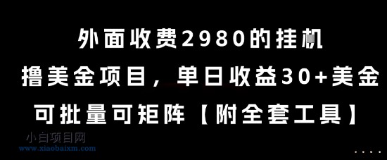 外面收费2980的挂G撸美金项目，单日收益30+美金，可批量可矩阵【揭秘】-小白项目分享网