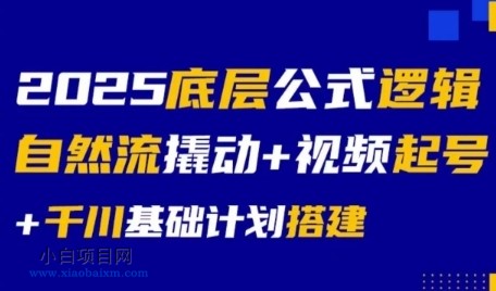 2025底层公式逻辑自然流撬动+视频起号+千川基础计划搭建-小白项目分享网