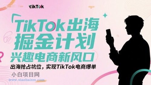 TikTok出海掘金计划，兴趣电商新风口，出海抢占坑位，实现TikTok电商爆单-小白项目分享网