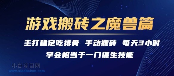 游戏搬砖之魔兽篇，稳定吃排骨每天3小时【揭秘】-小白项目分享网