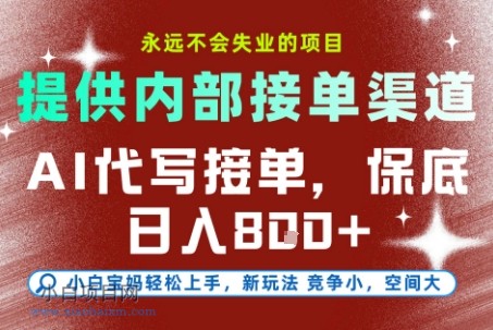 AI代写接单，提供接单渠道，永远不会失业的项目，操作简单容易上手，保底日入8张+【揭秘】-小白项目分享网