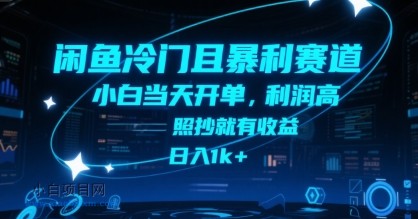 闲鱼冷门且暴利赛道，小白当天开单，利润高，照抄就有收益，日入1k+【揭秘】-小白项目分享网
